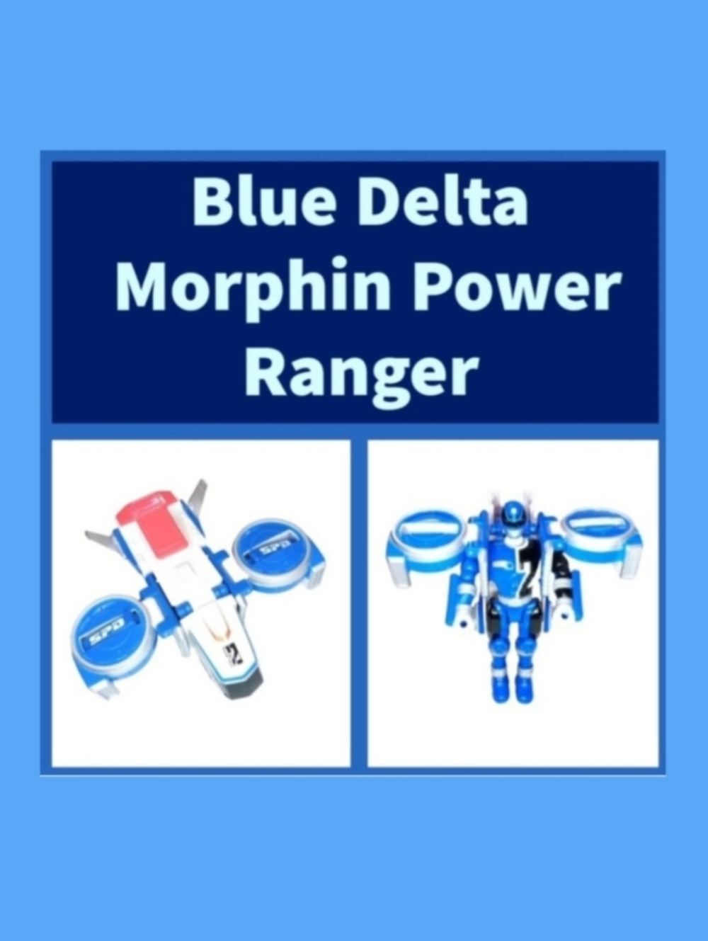 Bandai 2004 Blue Delta Morphin Power Ranger Transformer | EUC | SPD Plane